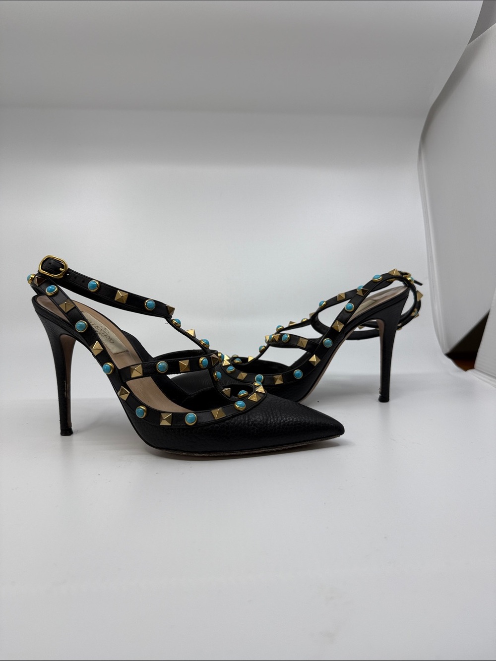 Valentino Rockstud Rolling Ankle Strap Pumps size 38